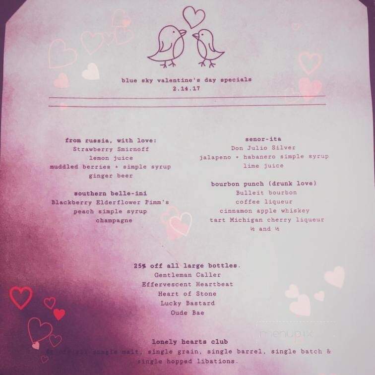 Blue Sky - Athens, GA menu_pic