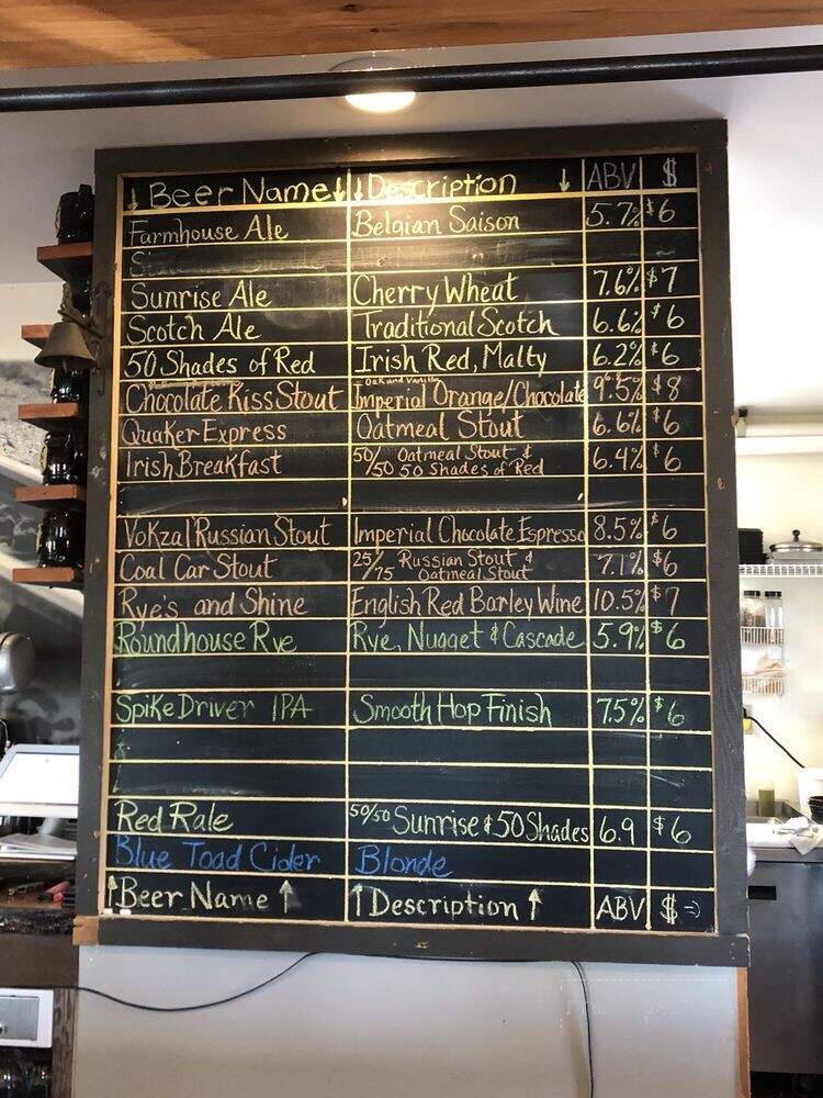 Twisted Rail Brewing - Canandaigua, NY menu_pic