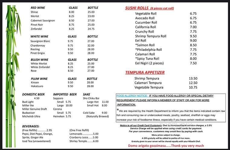 Fuji Japanese Restaurant - Macedonia, OH menu_pic