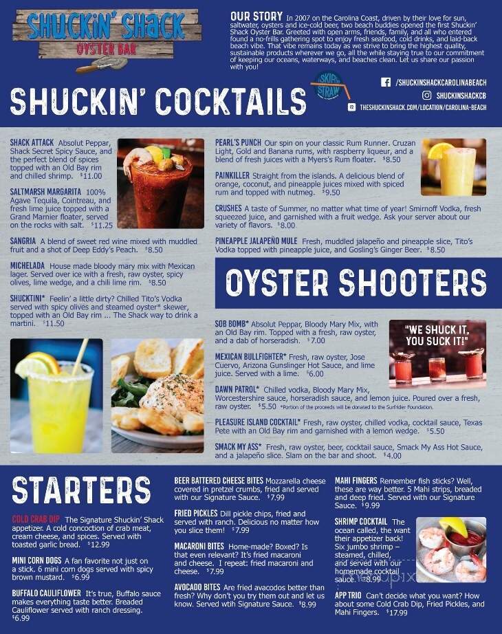 Shuckin' Shack Oyster Bar - Carolina Beach, NC menu_pic