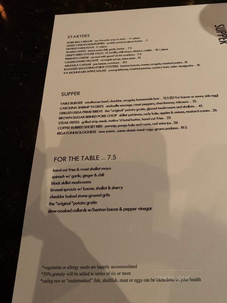 Harper's Table - Suffolk, VA menu_pic