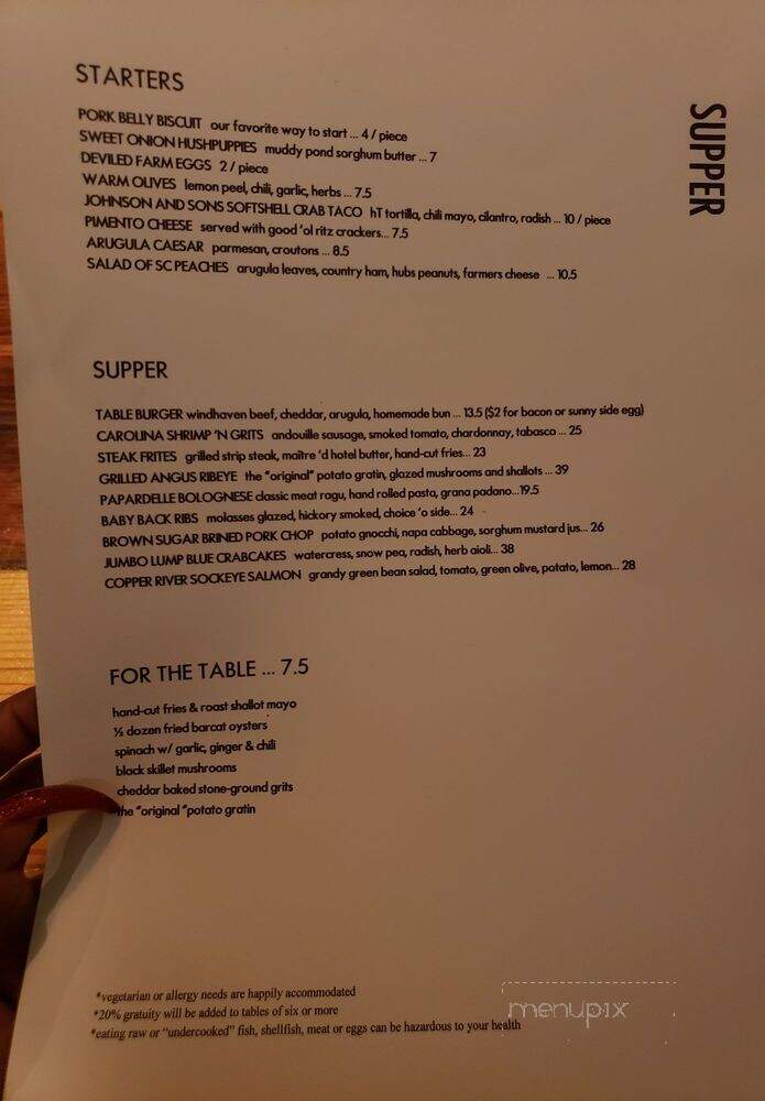 Harper's Table - Suffolk, VA menu_pic