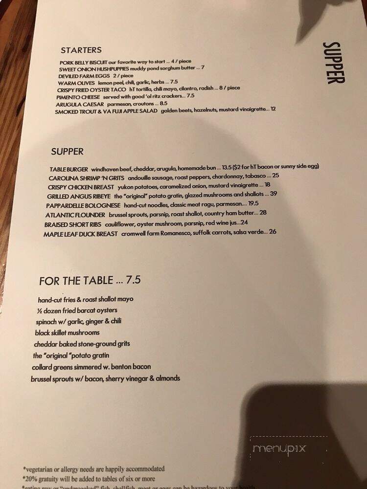 Harper's Table - Suffolk, VA menu_pic
