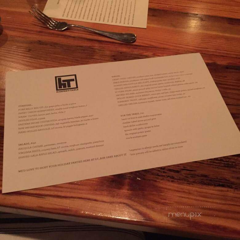 Harper's Table - Suffolk, VA menu_pic