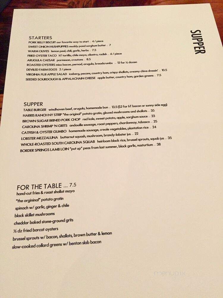Harper's Table - Suffolk, VA menu_pic