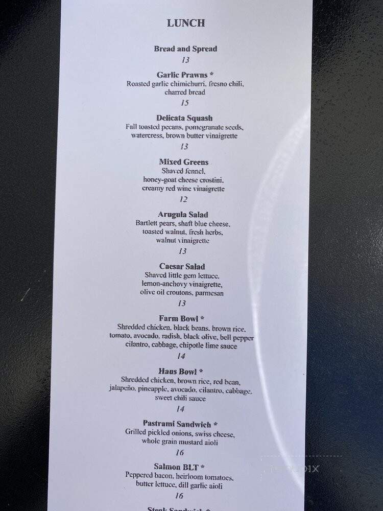 Farmhaus Granite Bay Restaurant - Granite Bay, CA menu_pic