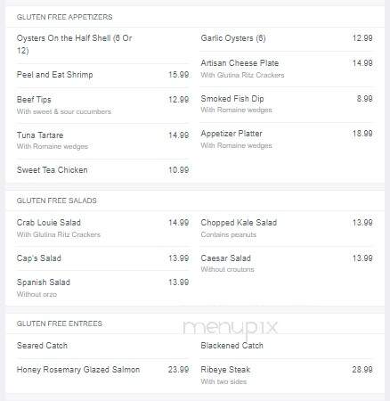 Caps on the Water - Ponte Vedra Beach, FL menu_pic