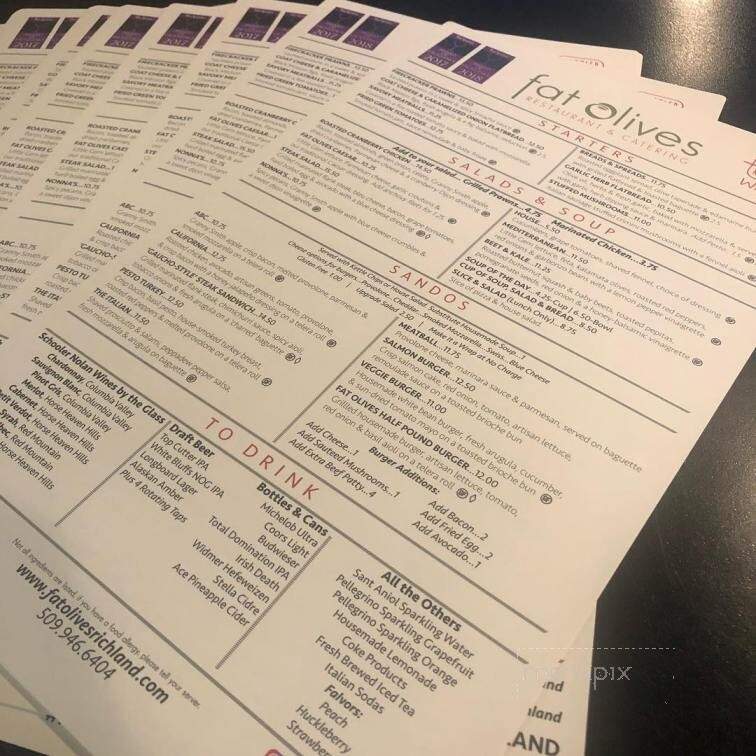 Fat Olives Restaurant - Richland, WA menu_pic
