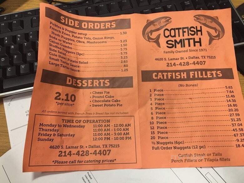 Catfish Smith Foods To Go - Dallas, TX menu_pic