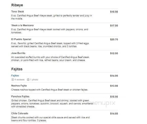 El Potro Mexican Restaurant - Lake City, FL menu_pic