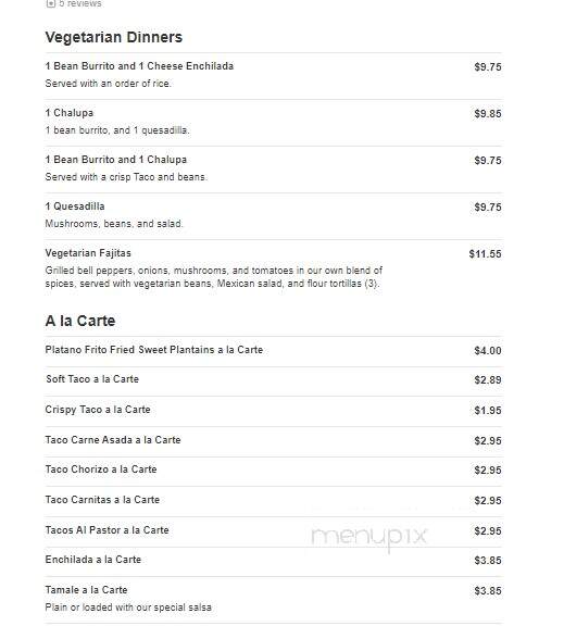 El Potro Mexican Restaurant - Lake City, FL menu_pic