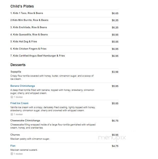 El Potro Mexican Restaurant - Lake City, FL menu_pic