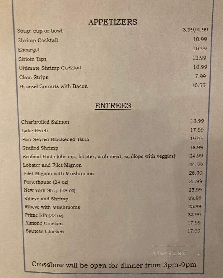 Crossbow Inn - Grand Blanc, MI menu_pic
