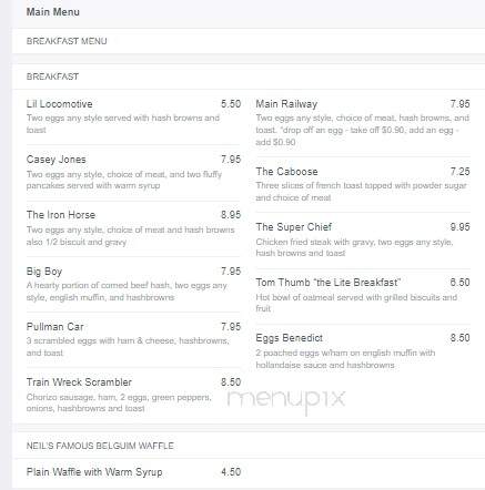 Santa Fe Depot Diner - Leavenworth, KS menu_pic