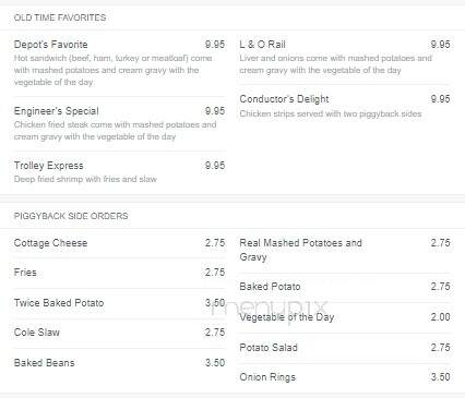 Santa Fe Depot Diner - Leavenworth, KS menu_pic