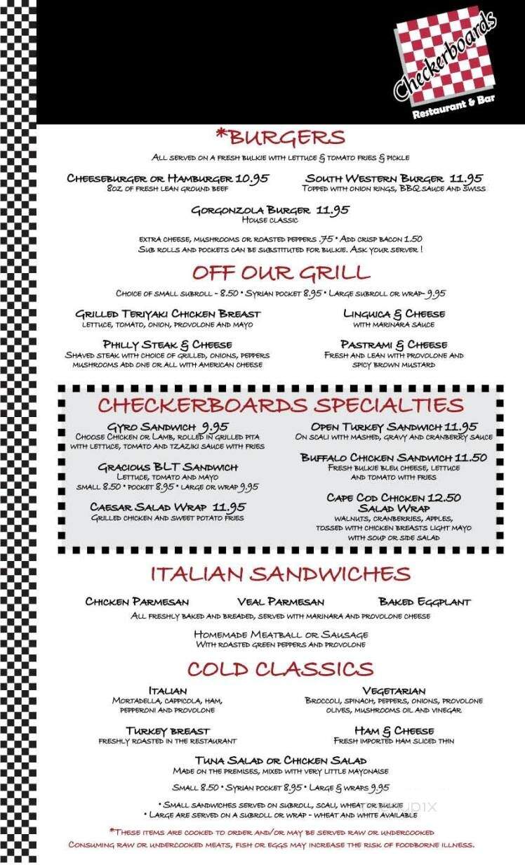 Checkerboards Pizza Restaurant - Hudson, MA