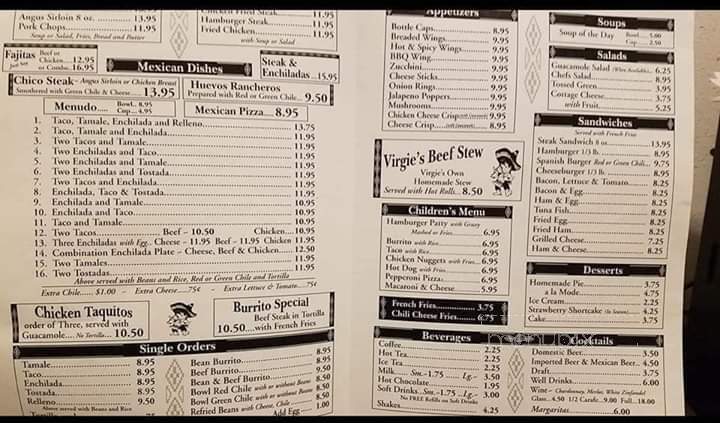 Virgie's Restaurant & Lounge - Gallup, NM menu_pic