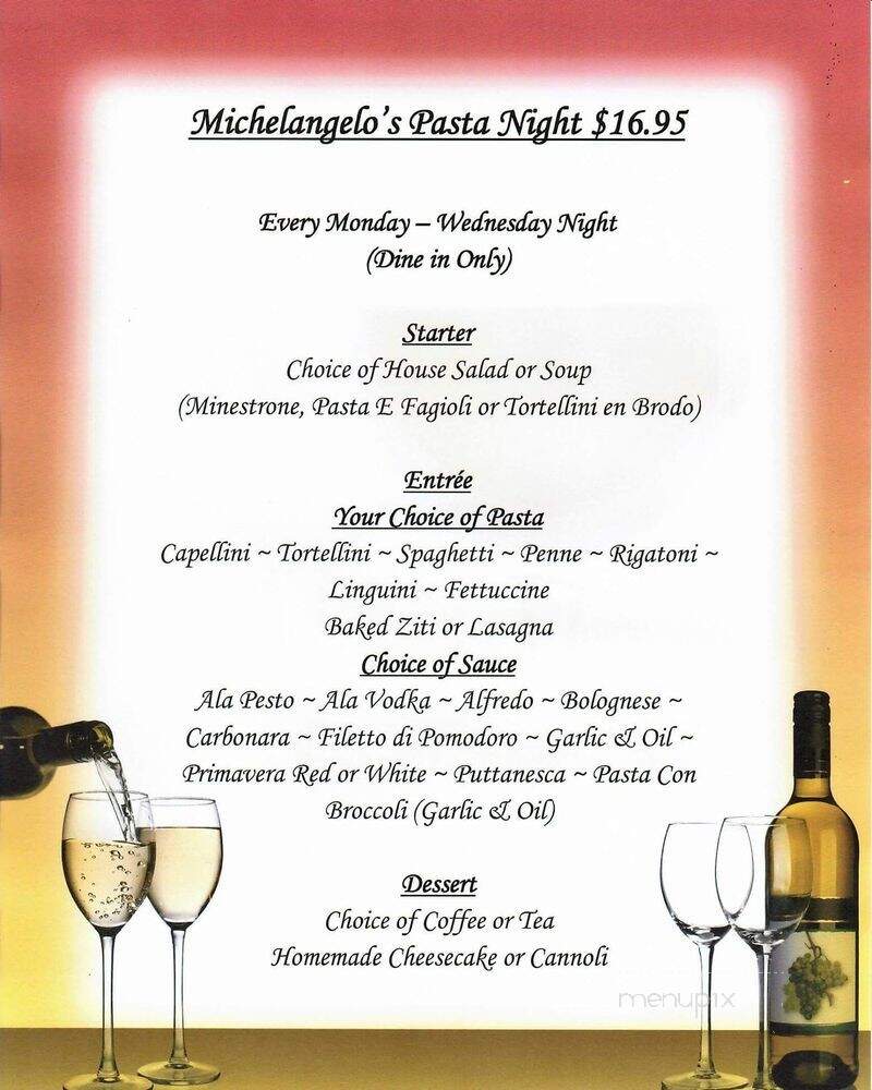 Michael Angelo Pizzeria - Mattituck, NY menu_pic