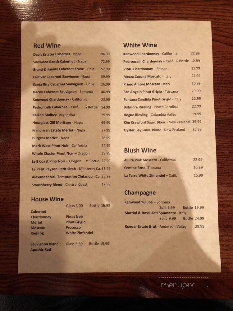 Flame Steakhouse - Sanford, NC menu_pic