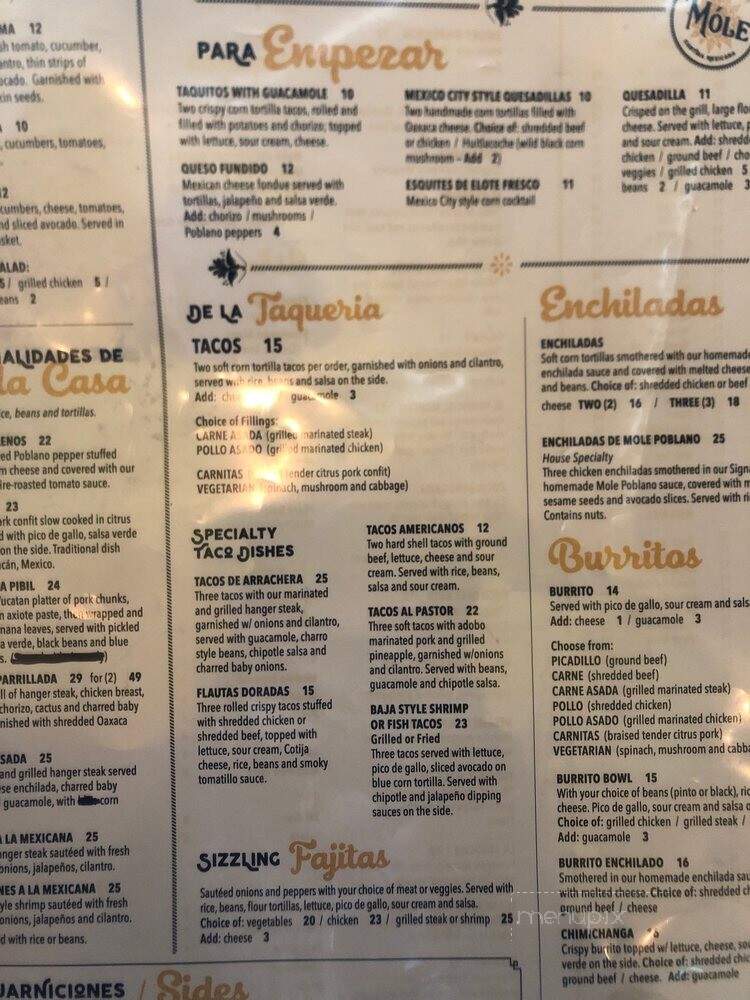 Mole Cantina Mexicana - Wellington, FL menu_pic