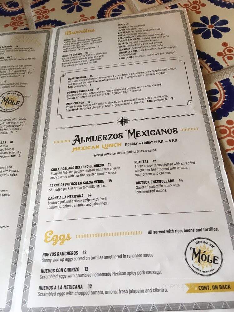 Mole Cantina Mexicana - Wellington, FL menu_pic