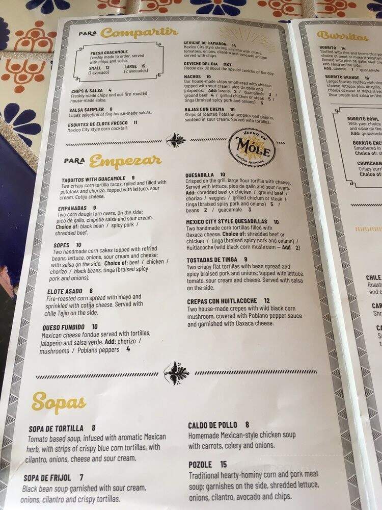 Mole Cantina Mexicana - Wellington, FL menu_pic