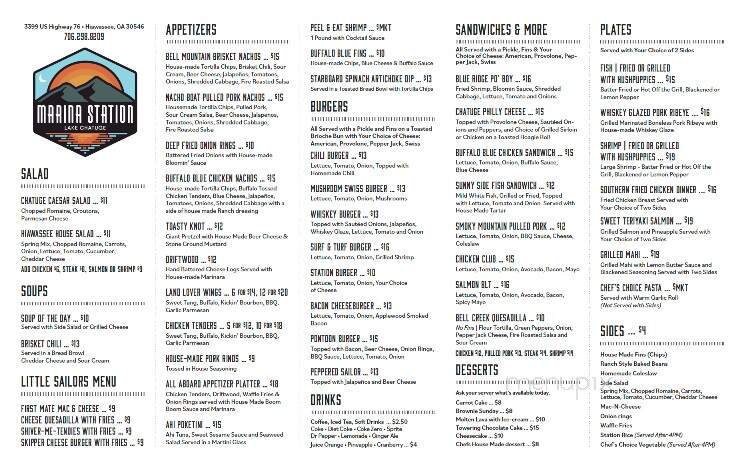 Marina Station - Hiawassee, GA menu_pic