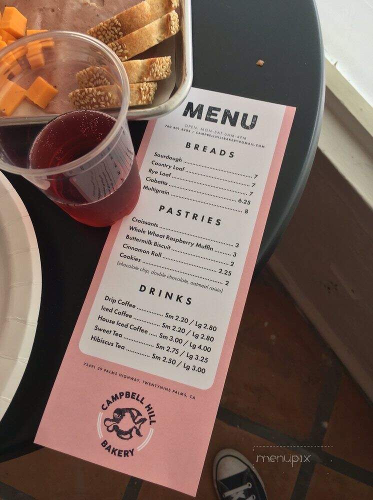 Campbell Hill Bakery - Twentynine Palms, CA menu_pic