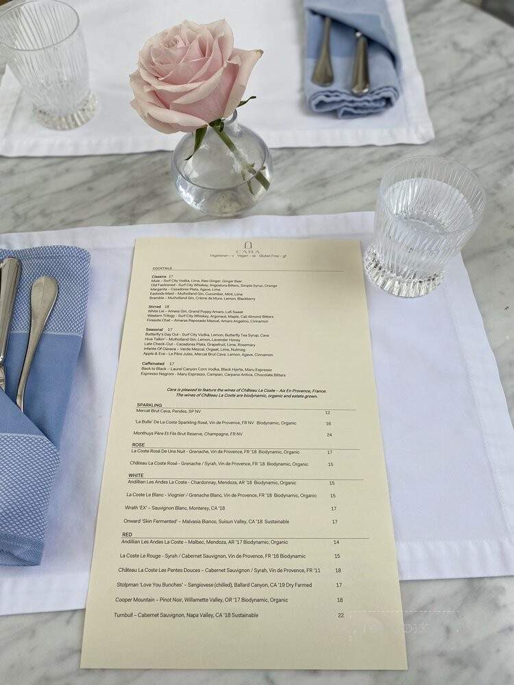 Cara Restaurant - Los Angeles, CA menu_pic