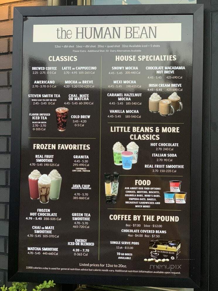 The Human Bean - Cumming, GA menu_pic