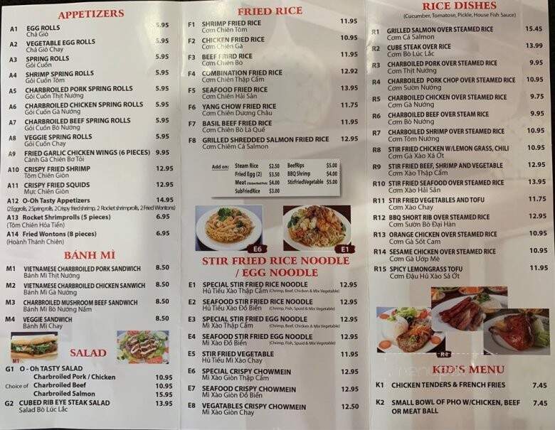 Pho O-oh Tasty - Rancho Santa Margarita, CA menu_pic