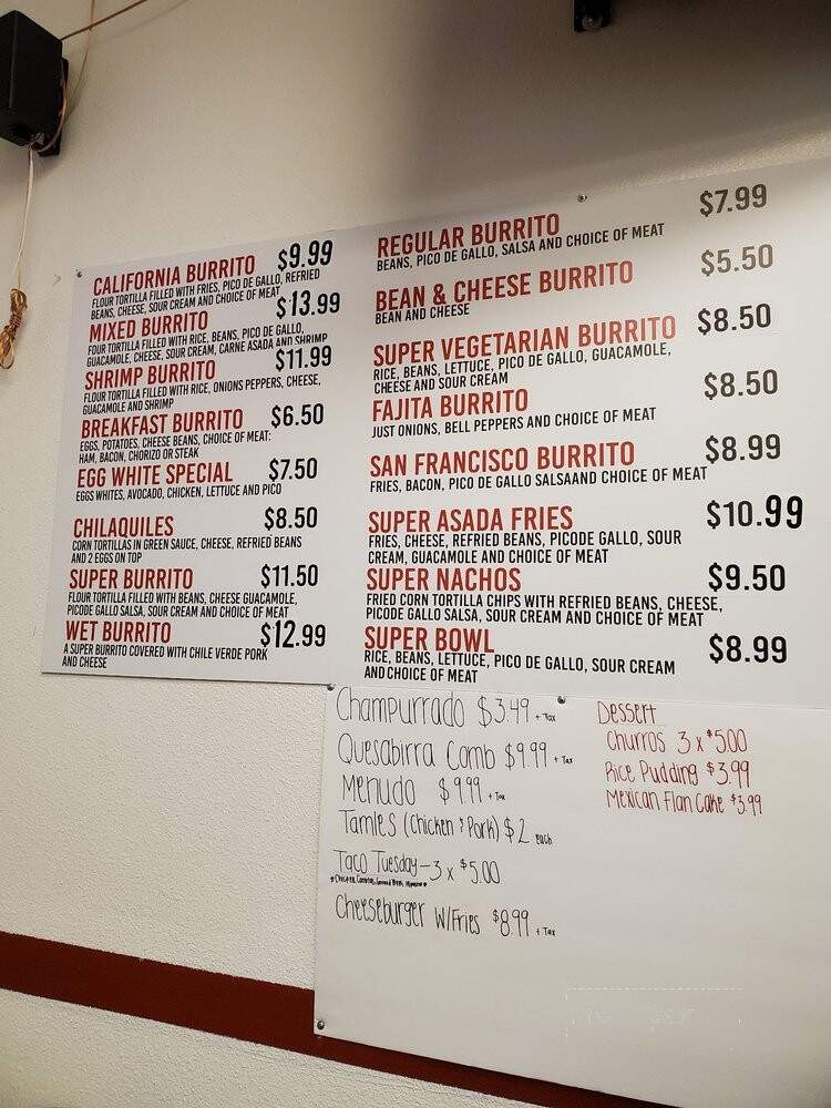 California Burrito - Henderson, NV menu_pic