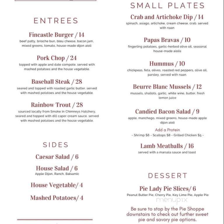 1772 Rooftop on Main - Fincastle, VA menu_pic