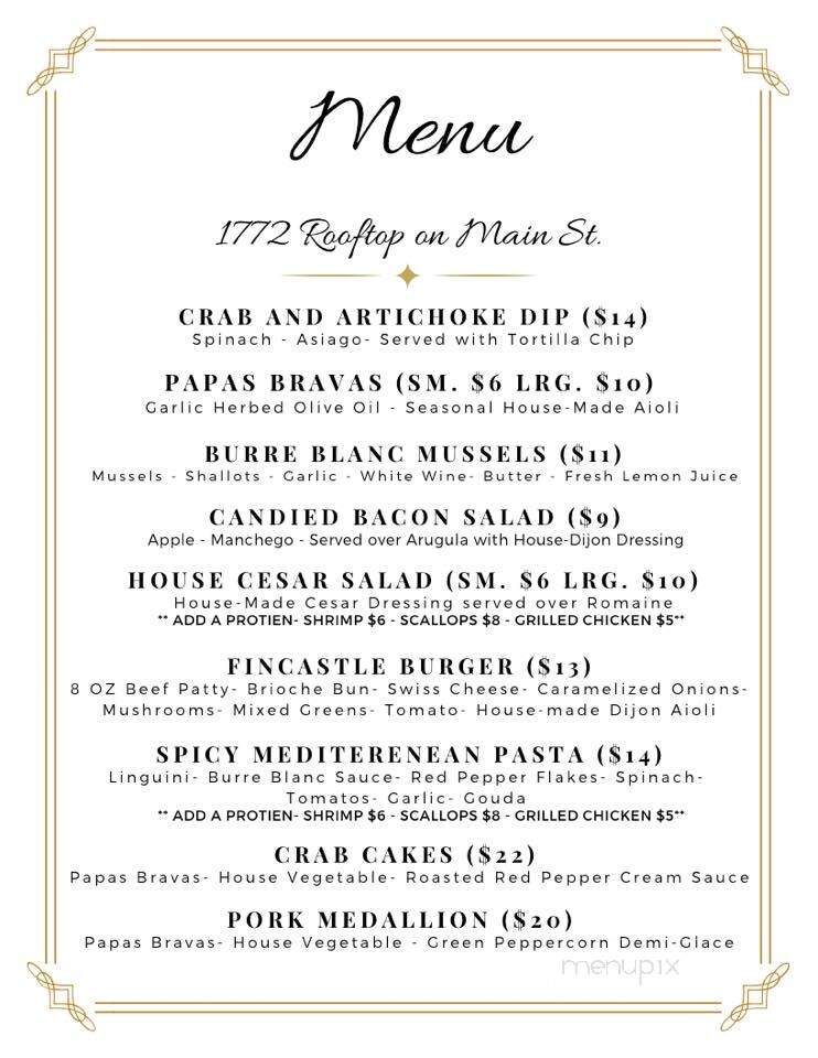 1772 Rooftop on Main - Fincastle, VA menu_pic