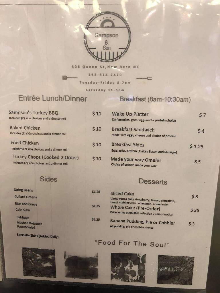 Sampson & Son - New Bern, NC menu_pic