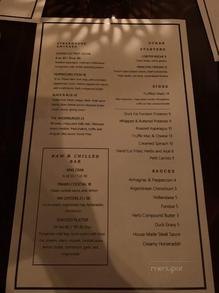 The Underground - Clackamas, OR menu_pic