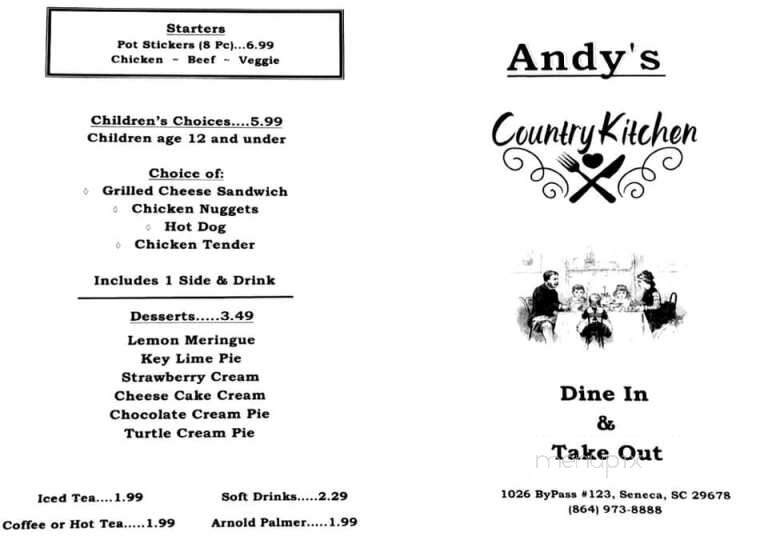 Andy's Country Kitchen - Seneca, SC menu_pic