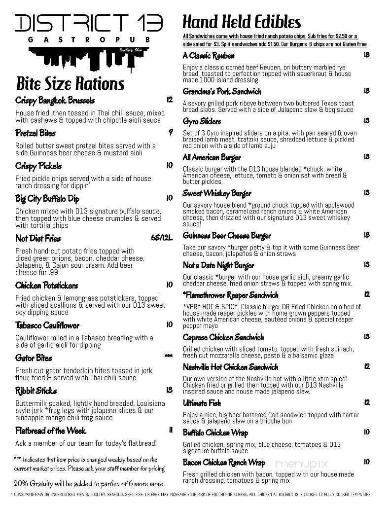 District 13 - Sunbury, OH menu_pic