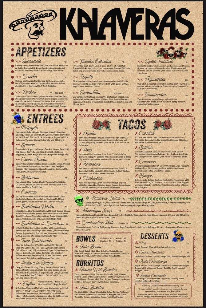 Kalaveras - City of Industry, CA menu_pic