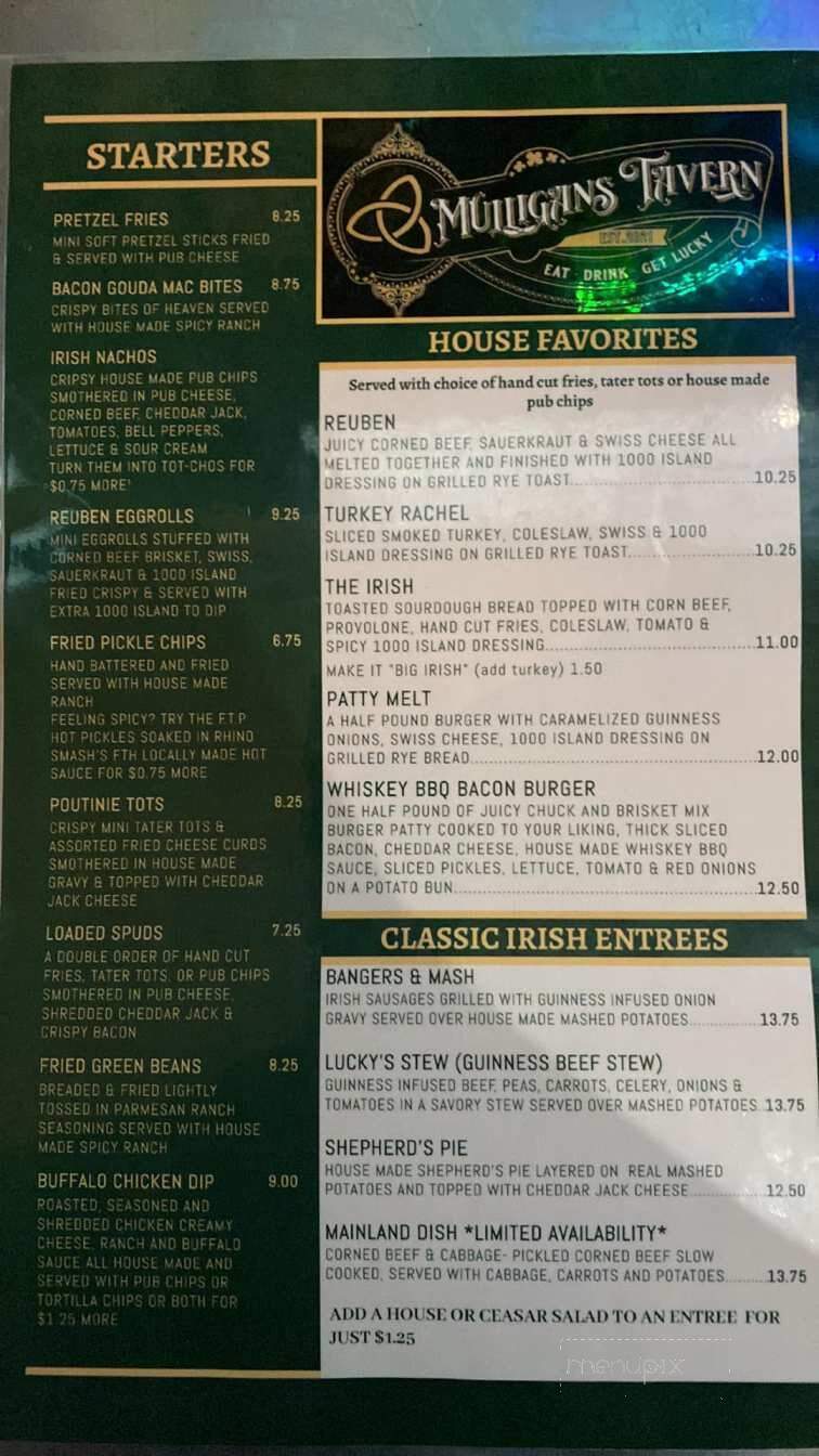 Mulligans Tavern - Zephyrhills, FL menu_pic