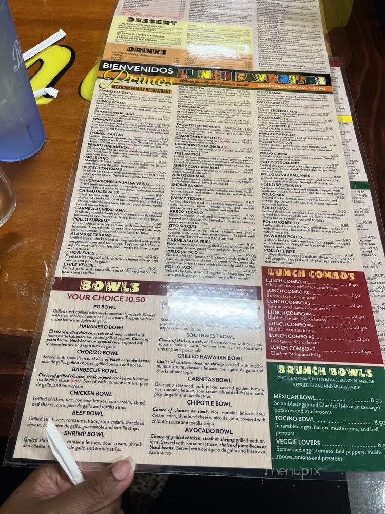 Primos Mexican Restaurant - Prince George, VA menu_pic