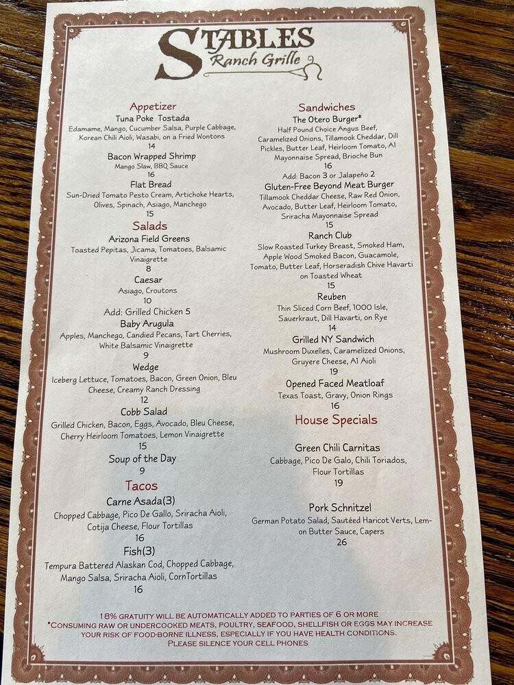 Stables Ranch Grille - Tubac, AZ