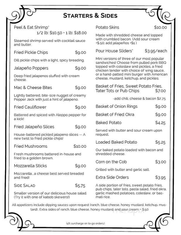 Side Street Pourhouse - Lenoir, NC menu_pic