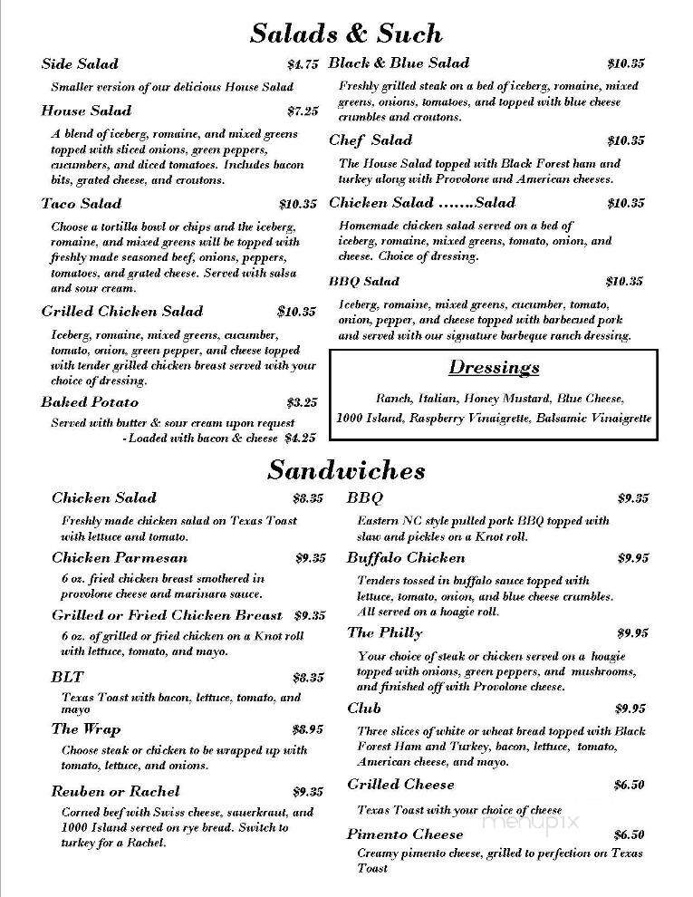 Side Street Pourhouse - Lenoir, NC menu_pic