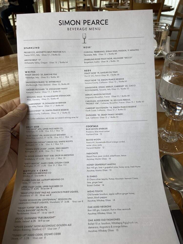 Simon Pearce - Quechee, VT menu_pic
