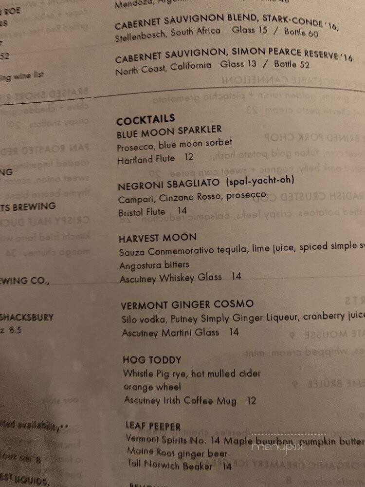 Simon Pearce - Quechee, VT menu_pic