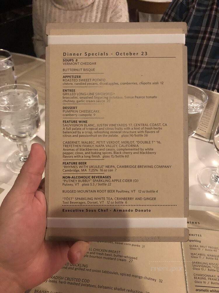 Simon Pearce - Quechee, VT menu_pic