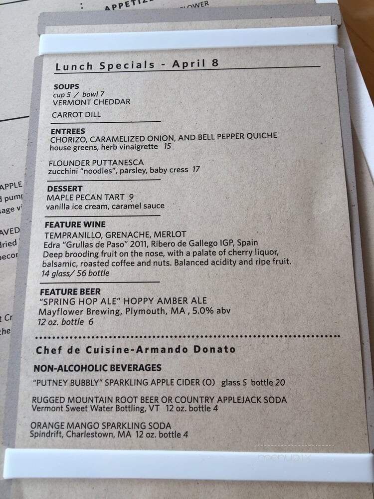 Simon Pearce - Quechee, VT menu_pic