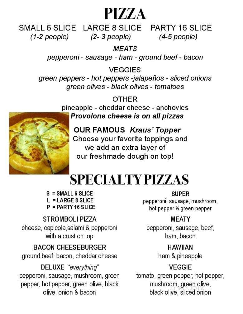 Kraus Pizza - Dalton, OH menu_pic