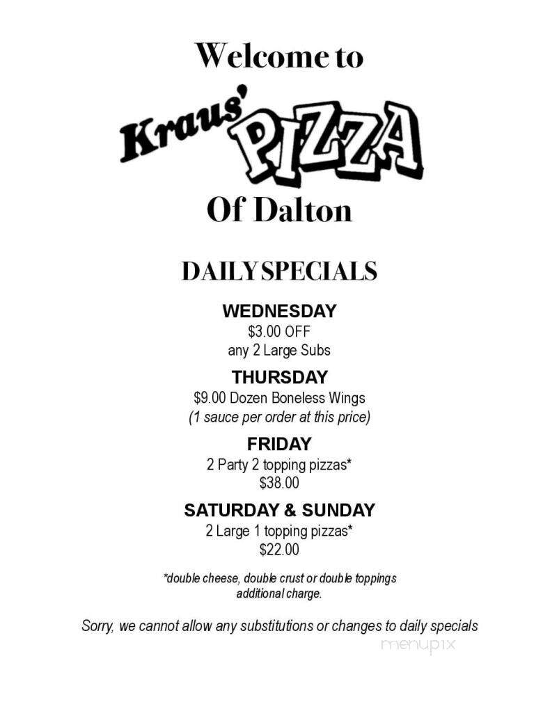 Kraus Pizza - Dalton, OH menu_pic
